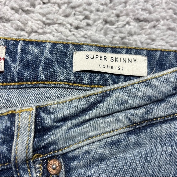 Guess Jeans Mens 34 Super Skinny Chris Distressed Original Denim Streetwear - Picture 3 of 6
